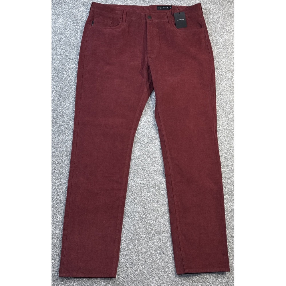 Dunning Golf Corduroy Pants Men's 40x34 Burgundy Straight Leg Casual NWT